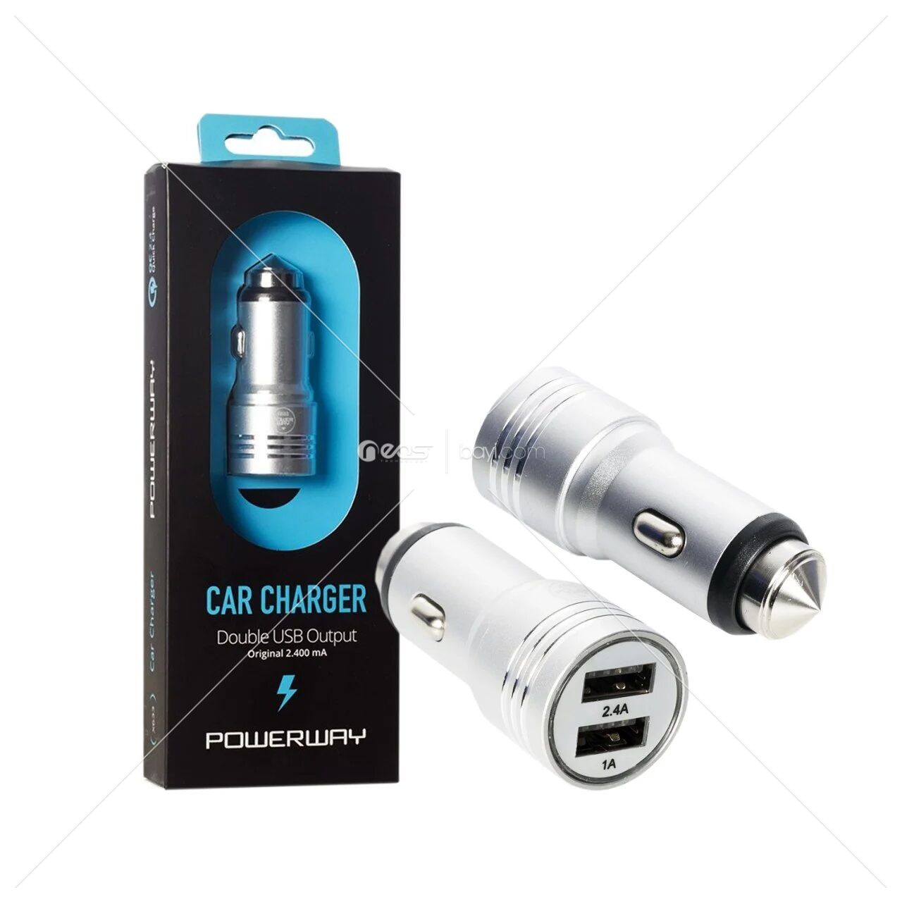 Powerway X633 2.4 Apmer Metal Çift Girişli Araç Şarjı