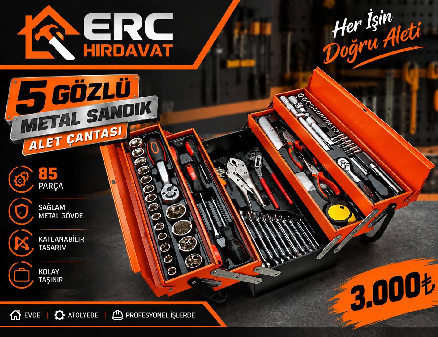 5 GÖZLÜ METAL SANDIK